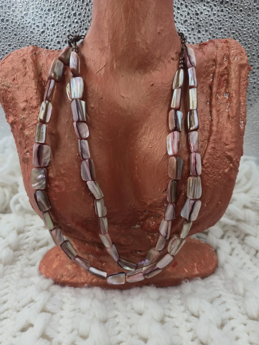 Iridescent Mauve Freshwater Pearl Beaded Necklace